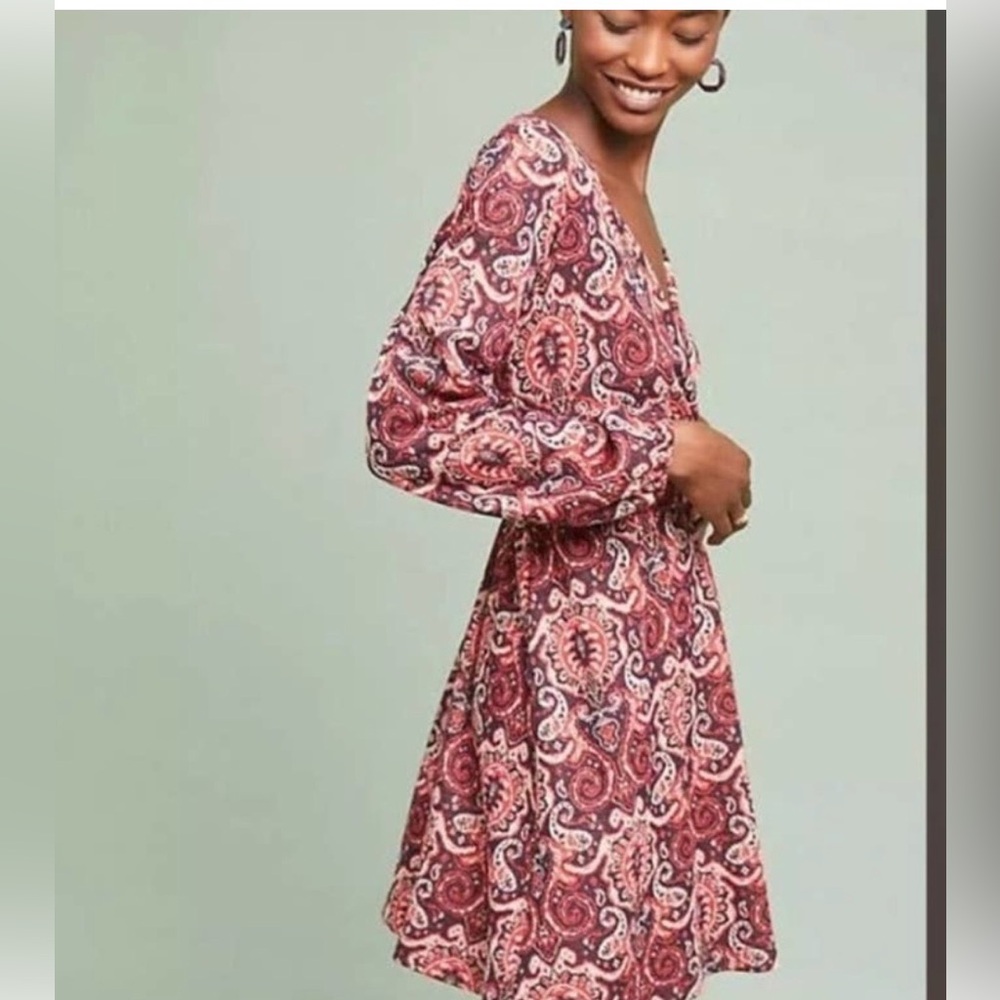 Maeve by Anthropologie Paisley Belted Dress